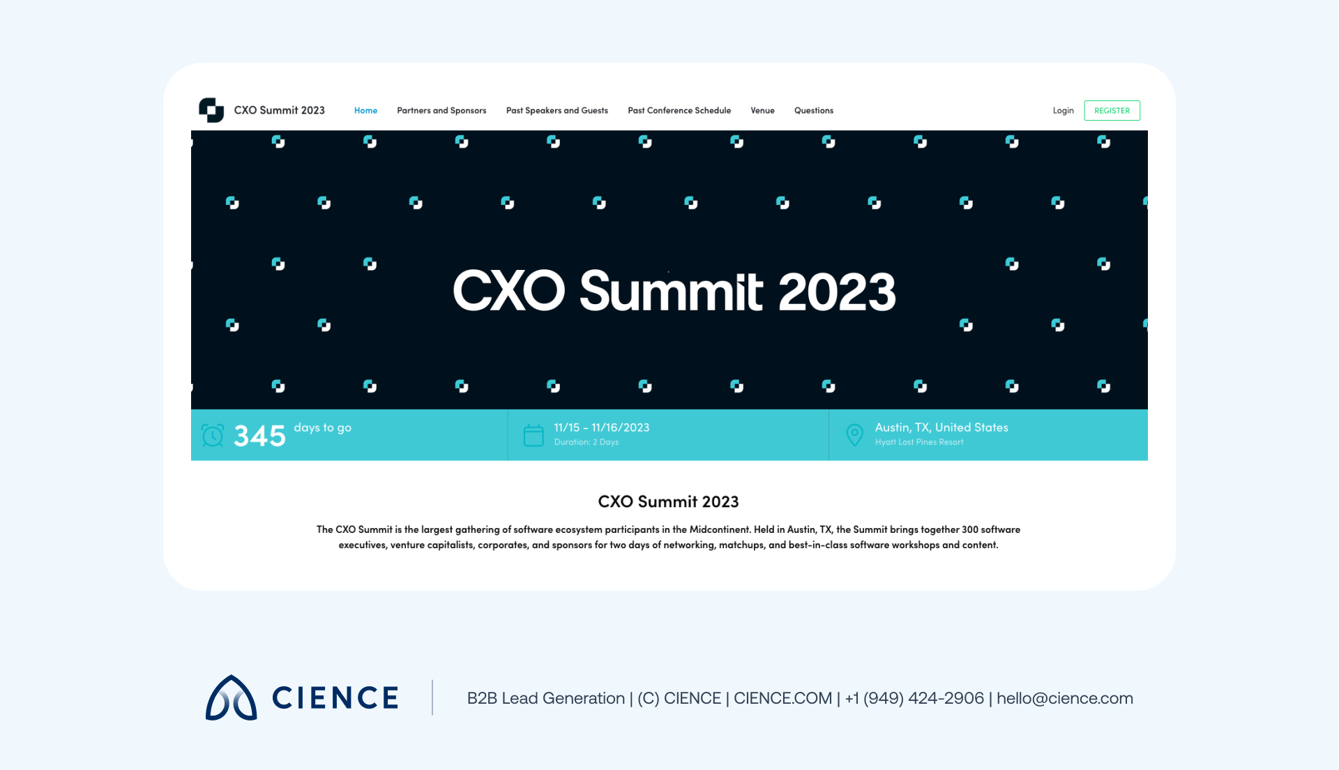 CXO Summit Austin with SaaS executives and venture capitalists during networking session
